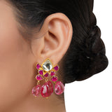 Gold Plated Kundan Tourmaline Necklace Set