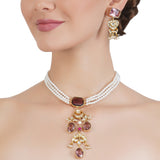 RATNA TASSLE KUNDAN PENDANT SET