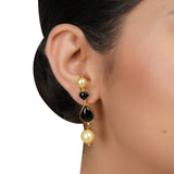 Gold Plated Kundan Black Onyx Necklace Set