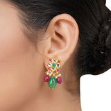 Gold Plated  Kundan Ruby Choker Necklace set