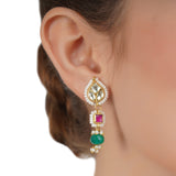 VILANDI KUNDAN RED GREEN CHOKER SET