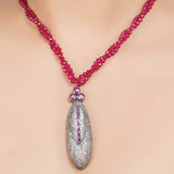 Silver Plated Zircon Pendant Necklace Set