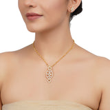Gold Plated Zircon Pendant Necklace Set