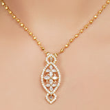 Gold Plated Zircon Pendant Necklace Set