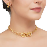 Gold Plated Zircon Choker Necklace Set
