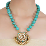 VILANDI TURQUOISE ROUND KUNDAN PENDANT