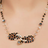 Gold Plated Zircon Black Onyx Necklace Set