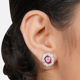 Silver Plated Zircon Tourmaline Pendant Necklace Set