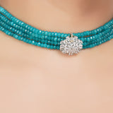 Silver Plated Zircon Choker Set