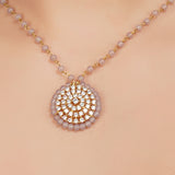 Gold Plated Zircon Pendant  Necklace Set
