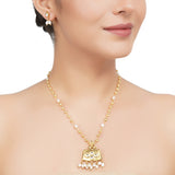 Gold Plated Kundan Pendant Necklace Set