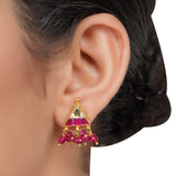 Gold Plated  Kundan Red Choker Necklace set