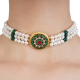 VILANDI PEARL ROUND GREEN CHOKER