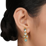 Gold Plated Kundan Aquamarine Choker Set