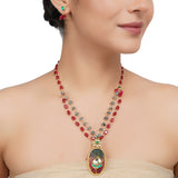 Gold Plated Neel Kundan Druzy Necklace Set