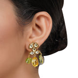 Gold Plated Neel Kundan Citrine Necklace Set