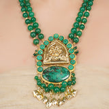 Gold Plated Neel Temple Malachite Heritage Set