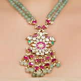Gold Plated Neel Kundan Necklace Set