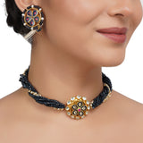 Gold Plated Neel Kundan Choker Set