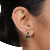 Gold Plated Neel Blue Zircon Necklace Set