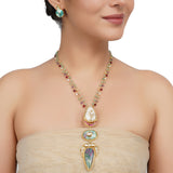 Gold Plated Neel Kundan Jasper Necklace Set