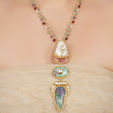 Gold Plated Neel Kundan Jasper Necklace Set