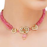 Grishma Gold Plated Kundan Pink Choker Set