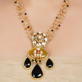 Gold Plated  Neel Kundan Citrine Onyx Necklace Set
