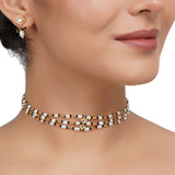 Gold Plated Kundan Pearl Choker Set