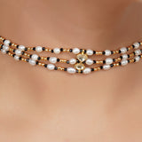 Gold Plated Kundan Pearl Choker Set