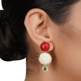Gold Plated Neel Coral Zircon Heirloom Necklace Set