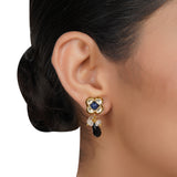 Gold Plated Neel Kundan Lapiz  Necklace Set