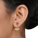 Gold Plated Neel Kundan Rose Quartz Choker Set