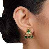 Gold Plated  Neel Kundan Green Onyx Choker Set