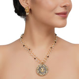 Gold Plated Ganesh Marcasite Necklace Set