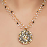 Gold Plated Ganesh Marcasite Necklace Set