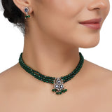 Silver Plated Neel Iolite Zircon Choker Set