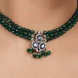 Silver Plated Neel Iolite Zircon Choker Set
