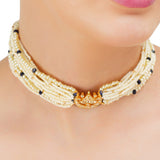 Grishma Gold Plated Kundan Pearl Choker Set