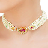 Grishma Gold Plated Kundan Choker Set