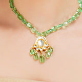 Grishma Gold Plated Kundan Fluorite Necklace Set