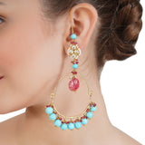 VILANDI TURQUOISE ROUND KUNDAN CHANDBALI