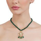 VILANDI MATSYA KUNDAN GREEN NECKLACE