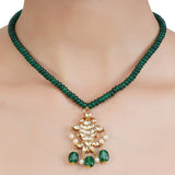 VILANDI MATSYA KUNDAN GREEN NECKLACE