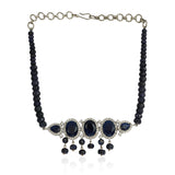 Silver  Plated Baisakh Blue Iolite Choker Set