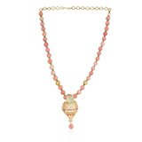 Gold Plated Baisakh Pink Ziron Necklace Set
