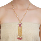 VILANDI PINK FISH KUNDAN NECKLACE