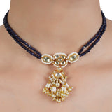 VILANDI SQUARE BLUE KUNDAN CHOKER SET