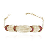 Gold Plated Baisakh Red Kundan Pearl Choker Set