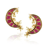 Gold Plated Baisakh Red Kundan Pearl Choker Set